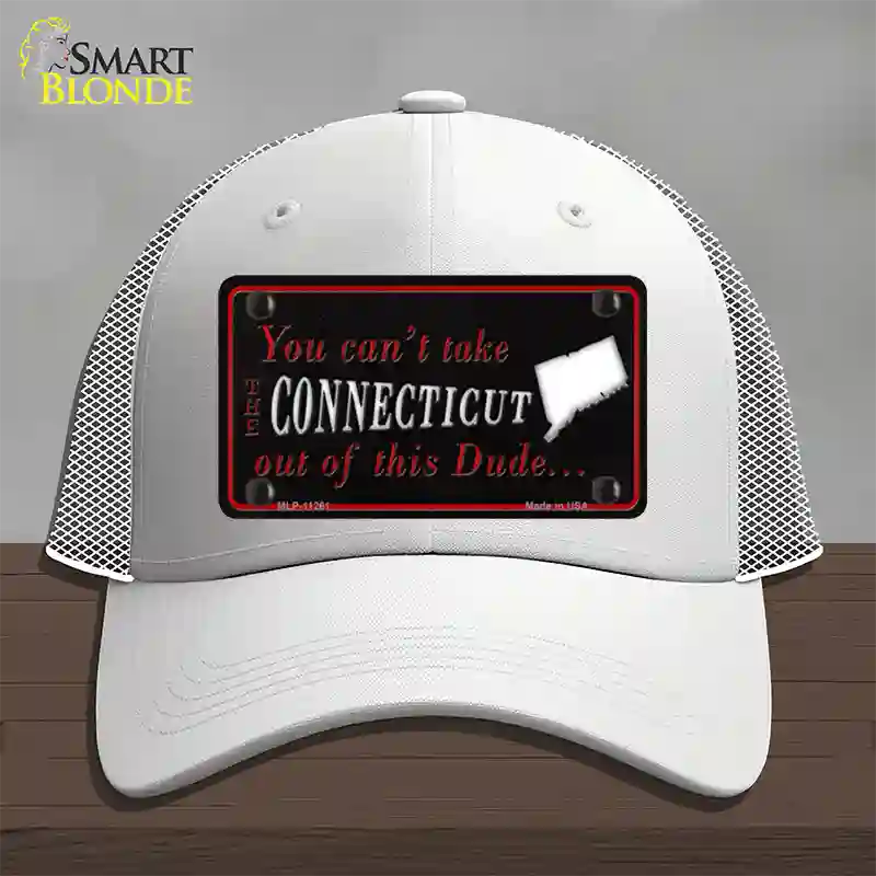 Connecticut Dude Novelty License Plate Hat Mesh / White