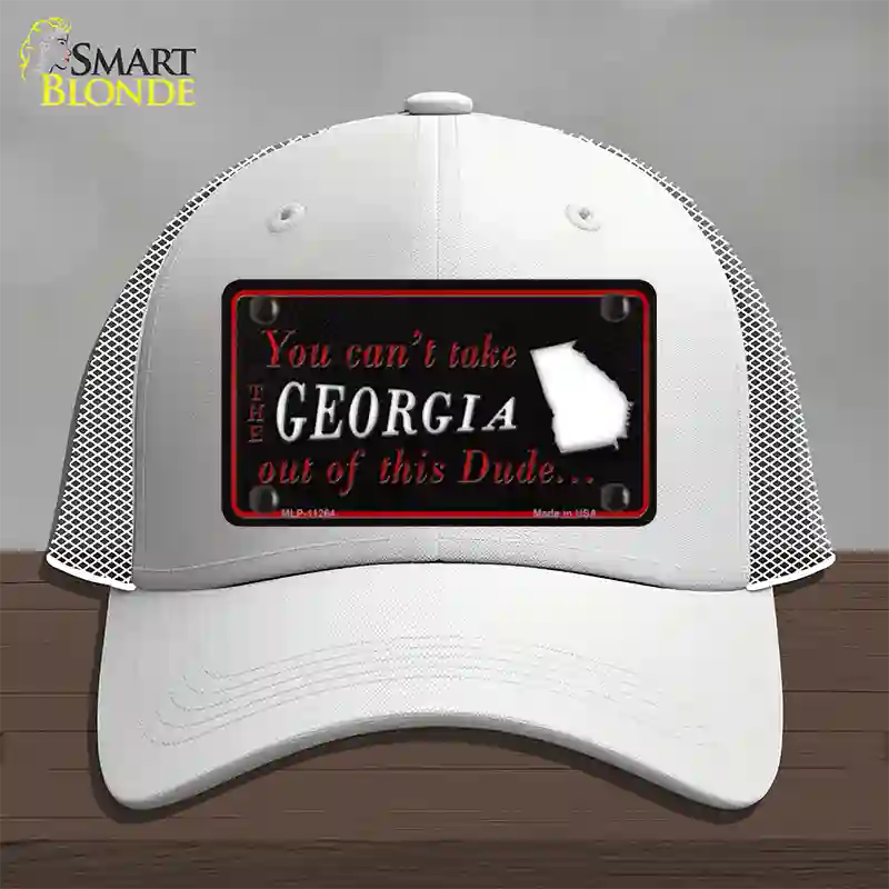 Georgia Dude Novelty License Plate Hat Mesh / White