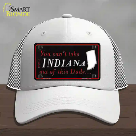 Indiana Dude Novelty License Plate Hat Mesh / White