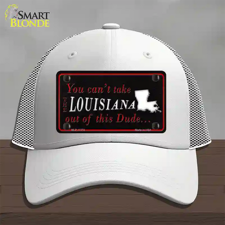 Louisiana Dude Novelty License Plate Hat Mesh / White