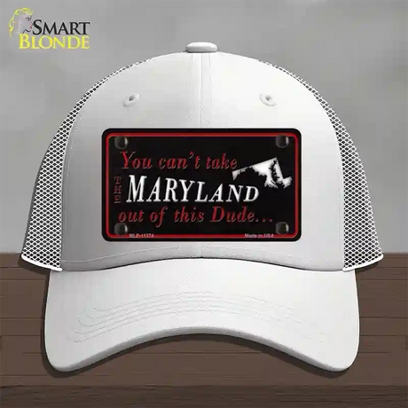 Maryland Dude Novelty License Plate Hat Mesh / White