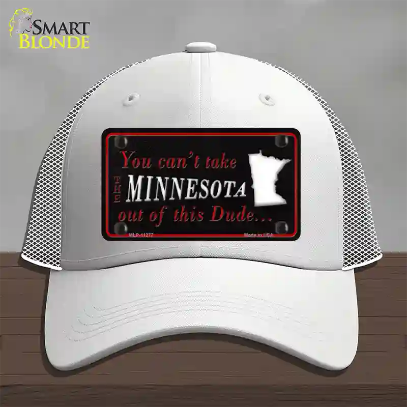 Minnesota Dude Novelty License Plate Hat Mesh / White