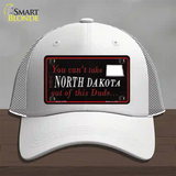 North Dakota Dude Novelty License Plate Hat Mesh / White