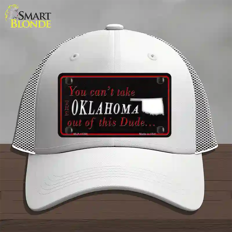 Oklahoma Dude Novelty License Plate Hat Mesh / White