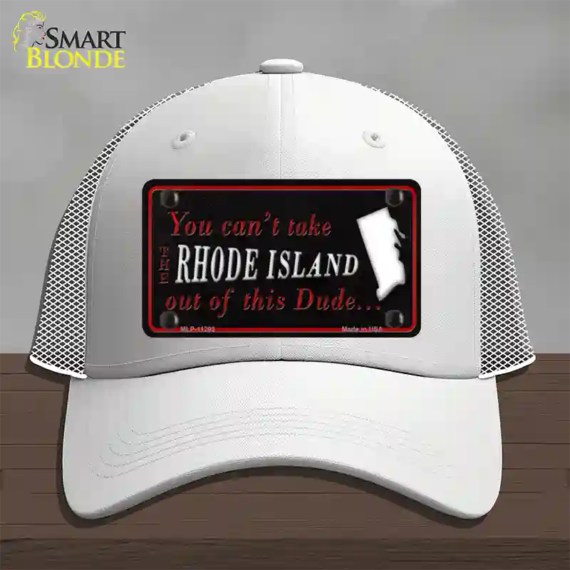 Rhode Island Dude Novelty License Plate Hat Mesh / White