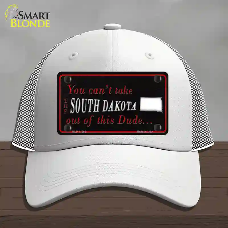 South Dakota Dude Novelty License Plate Hat Mesh / White