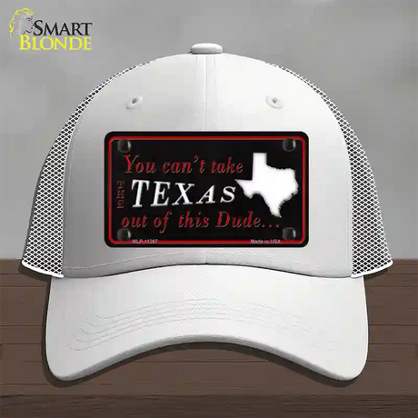 Texas Dude Novelty License Plate Hat Mesh / White