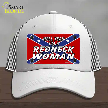 Redneck Woman Novelty License Plate Hat Mesh / White