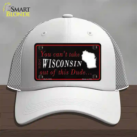 Wisconsin Dude Novelty License Plate Hat Mesh / White