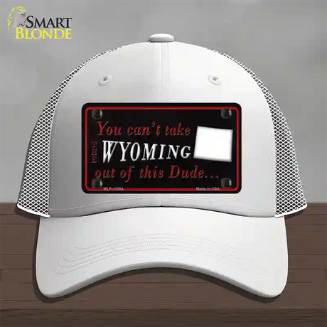 Wyoming Dude Novelty License Plate Hat Mesh / White