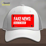 Fake News Jesus Is Dead Novelty License Plate Hat Mesh / White