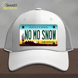 No Mo Snow Novelty License Plate Hat Mesh / White