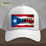 Adjuntas Puerto Rico Flag Novelty License Plate Hat Mesh / White