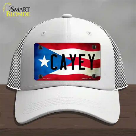 Cayey Puerto Rico Flag Novelty License Plate Hat Mesh / White