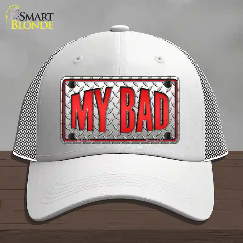 My Bad Novelty License Plate Hat Mesh / White