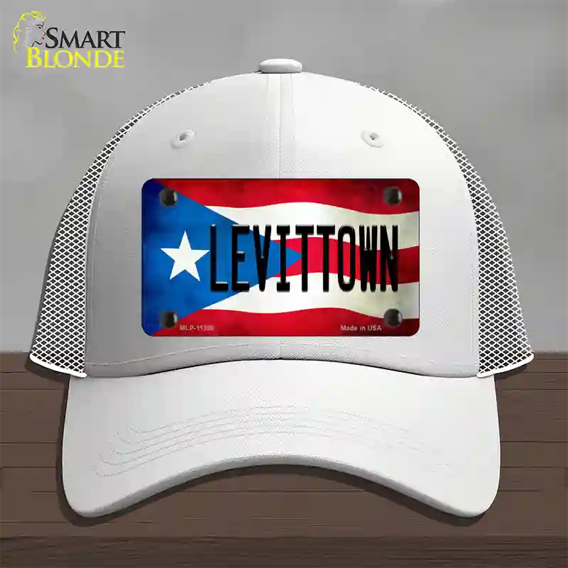 Levittown Puerto Rico Flag Novelty License Plate Hat Mesh / White