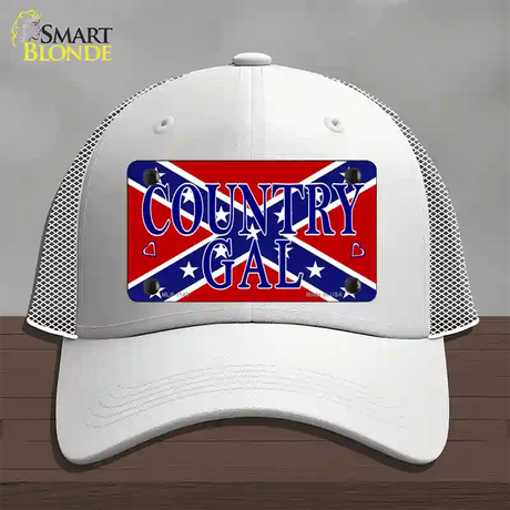 Confederate Country Gal Novelty License Plate Hat Mesh / White