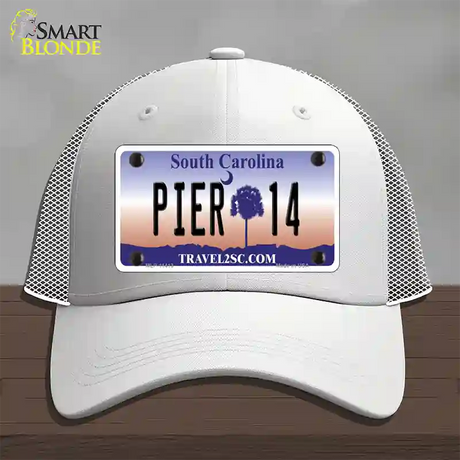 Pier 14 South Carolina Novelty License Plate Hat Mesh / White