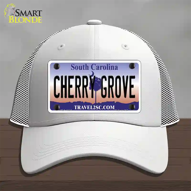 Cherry Grove South Carolina Novelty License Plate Hat Mesh / White