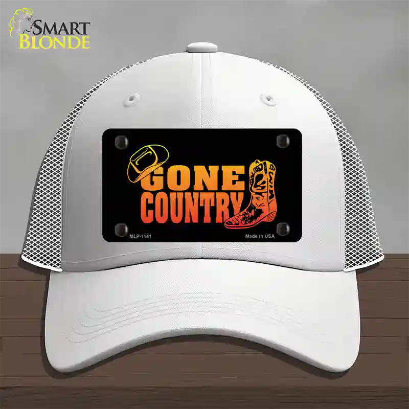 Gone Country Novelty License Plate Hat Mesh / White