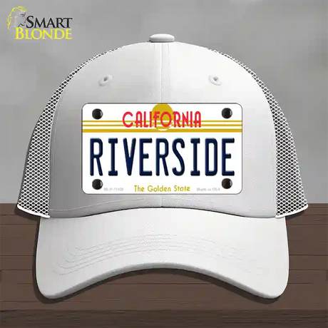 Riverside California Novelty License Plate Hat Mesh / White