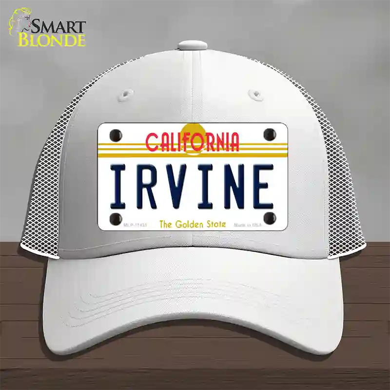 Irvine California Novelty License Plate Hat Mesh / White