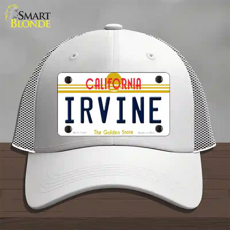 Irvine California Novelty License Plate Hat Mesh / White