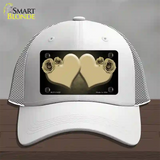 Hearts Over Roses In Gold Novelty License Plate Hat Mesh / White