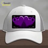 Hearts Over Roses In Purple Novelty License Plate Hat Mesh / White