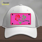 Illustrated Rose On Pink Chaise Lounge Novelty License Plate Hat Mesh / White