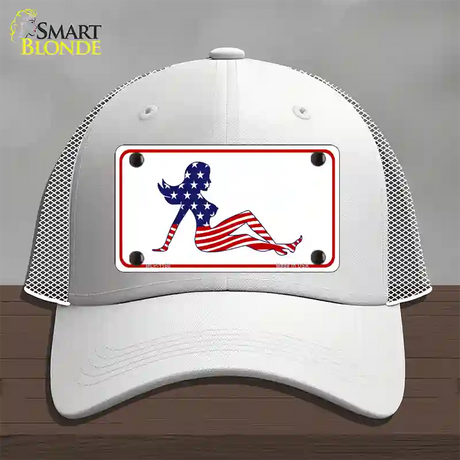 American Mud Flap Girl Novelty License Plate Hat Mesh / White