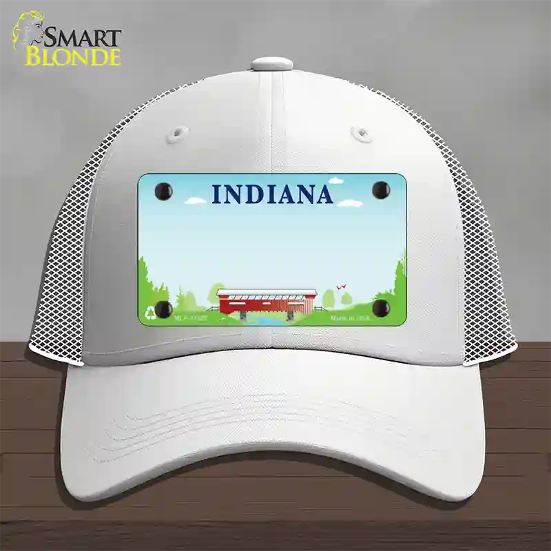 Indiana Recycle State Blank Novelty License Plate Hat Mesh / White