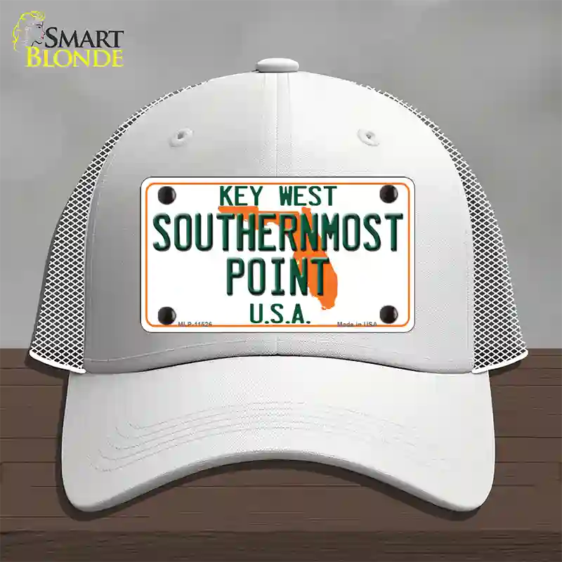 Key West Southernmost Point Novelty License Plate Hat Mesh / White