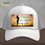 Happiness Way Of Life Sunset Novelty License Plate Hat Mesh / White