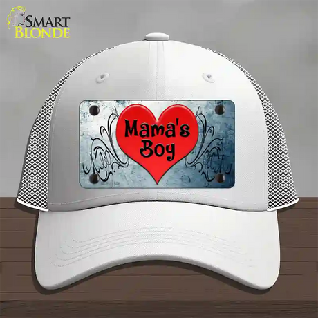 Mamas Boy Novelty License Plate Hat Mesh / White