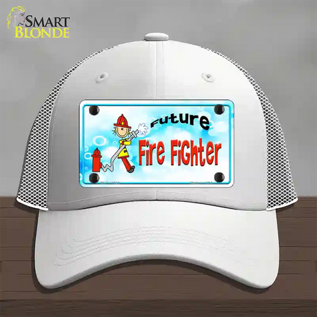 Future Fire Fighter Novelty License Plate Hat Mesh / White