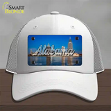 Alabama City Skyline State Novelty License Plate Hat Mesh / White