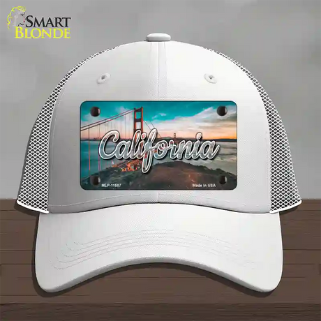 California Golden Gate Bridge State Novelty License Plate Hat Mesh / White