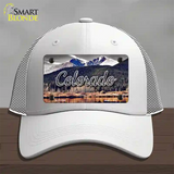 Colorado Forest and Mountains State Novelty License Plate Hat Mesh / White