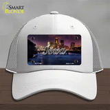 Iowa Bridge City Lights State Novelty License Plate Hat Mesh / White