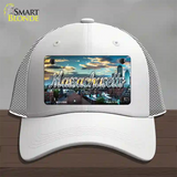 Massachusetts Sunset Skyline State Novelty License Plate Hat Mesh / White