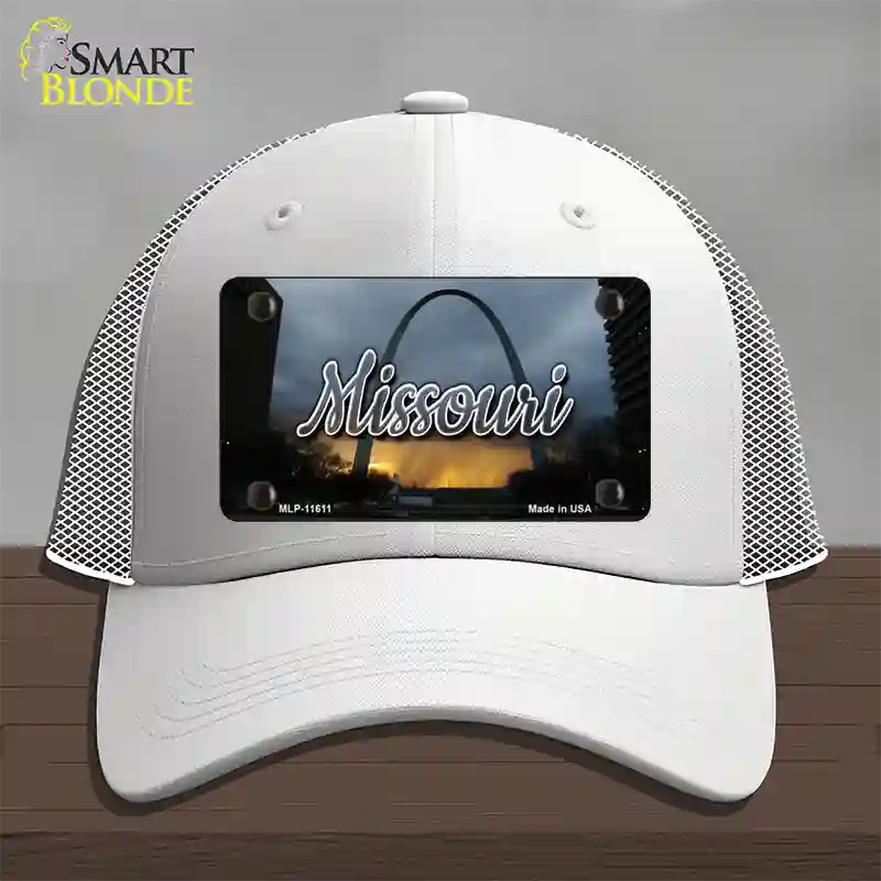 Missouri Gateway Arch State Novelty License Plate Hat Mesh / White