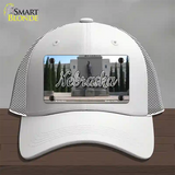 Nebraska Capital Building State Novelty License Plate Hat Mesh / White