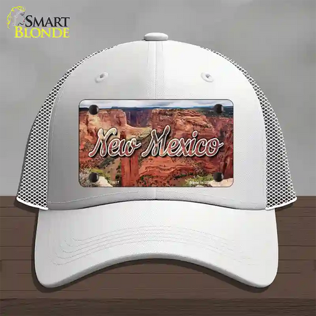 New Mexico Red Canyon State Novelty License Plate Hat Mesh / White