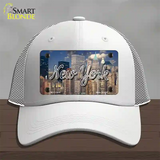 New York City Skyline State Novelty License Plate Hat Mesh / White