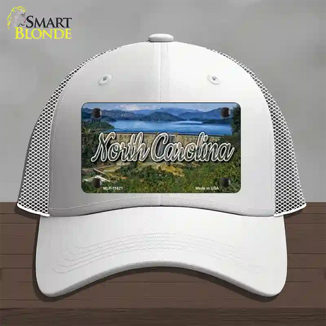 North Carolina Dam State Novelty License Plate Hat Mesh / White