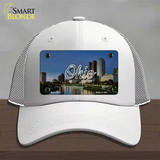 Ohio River City Skyline State Novelty License Plate Hat Mesh / White