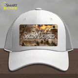 South Dakota Mt Rushmore State Novelty License Plate Hat Mesh / White