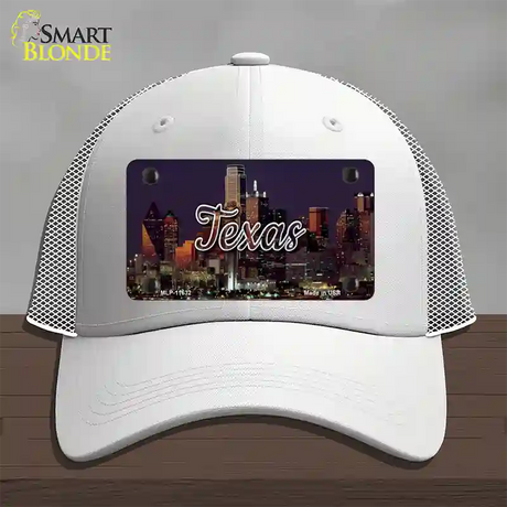 Texas City Lights Novelty License Plate Hat Mesh / White