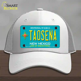 Taosena Teal New Mexico Novelty License Plate Hat Mesh / White